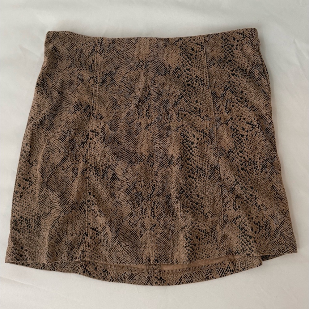 Brown Snake Print Skirt